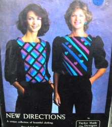 NEW DIRECTIONS QUILTED PANEL SWEATSHIRT 2 PATTERNS S-L-XL